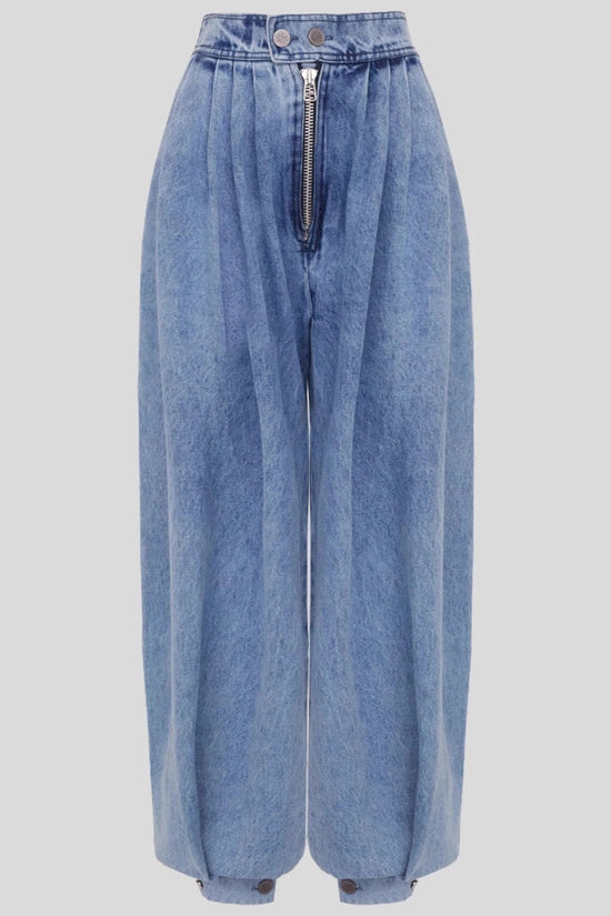 High waisted zipper leg tied jeans for women 