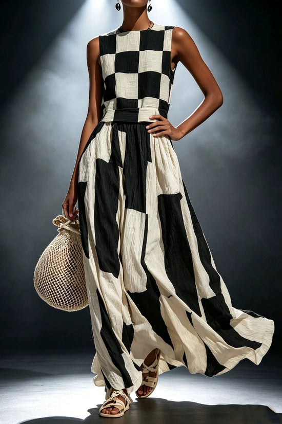 Round neck sleeveless loose dress 