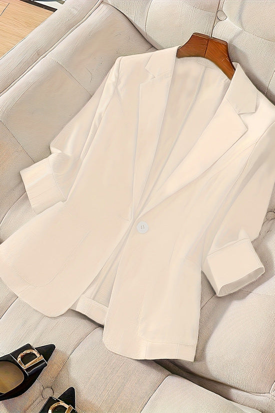 Three-quarter-sleeve Single-button Professional Casual Blazer 