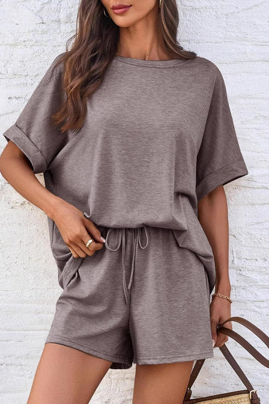 👕 Oversized T-Shirt & Drawstring Shorts Set – Ultimate Casual Comfort FitiqueFit