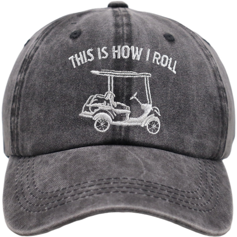 Funny Golf Cart Hat Adjustable Baseball Cap 