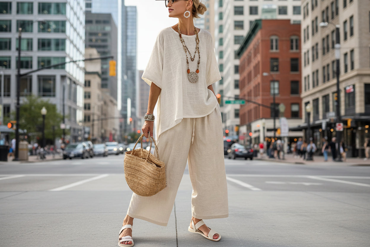 Loose Casual Womens Summer Cross-Border Fashion Beach Vacation Two-Piece Set 