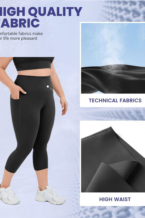 High-waisted cropped yoga pants with pockets CJ US