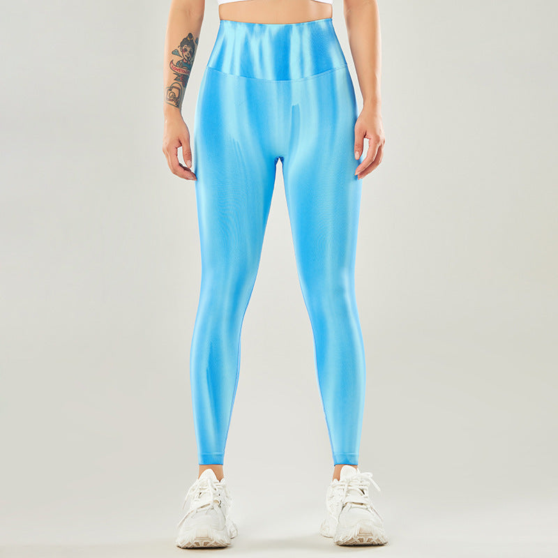 Dyed Aurora High-Waisted Seamless Yoga Pants Tummy Control Fitted Workout Leggings Fitness Pants 