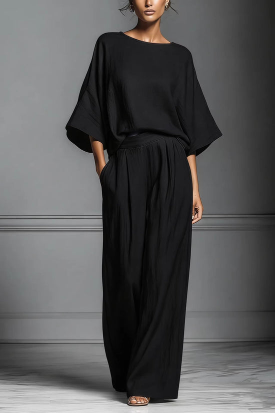 Womens Fashionable And Elegant Flared-Sleeve Linen Suit 
