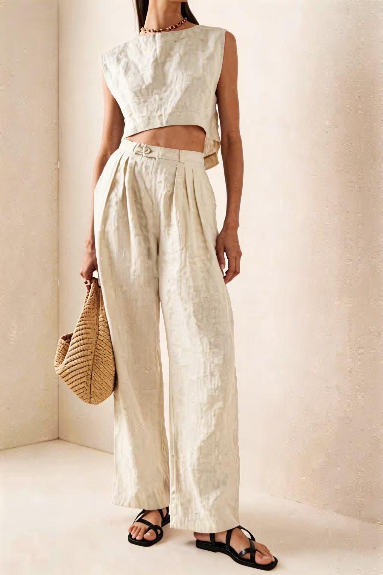 Breathable Comfortable Crew-neck Loose-fitting Casual Set 