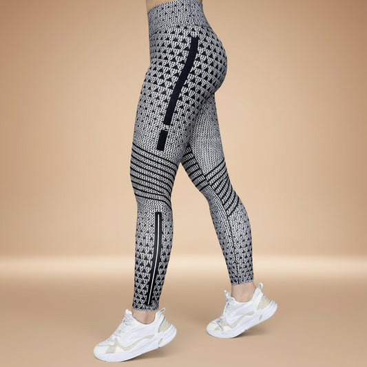 High Elastic Printed Yoga Pants for Women, High Waist, Tummy Control, Fitted Leggings, Gym Workout Bottoms 