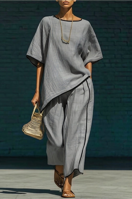Casual Resort-Style Fashionable Loose Two-Piece Set For Women 
