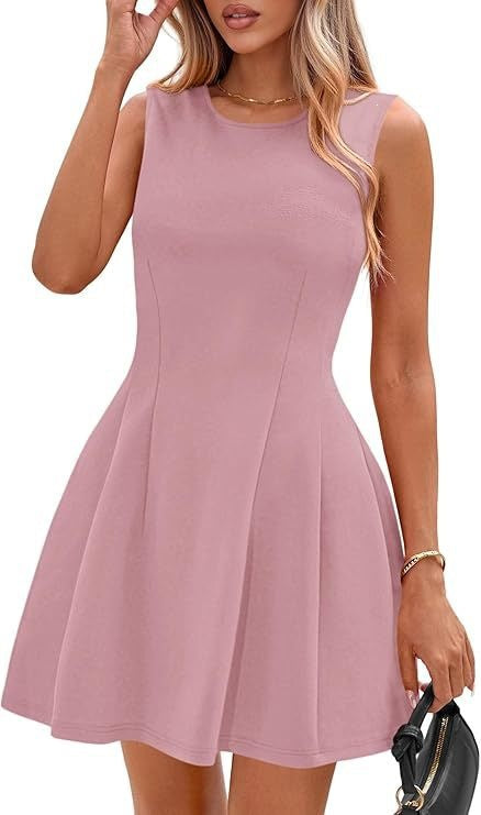 Sleeveless Solid Color Casual Dress Women 