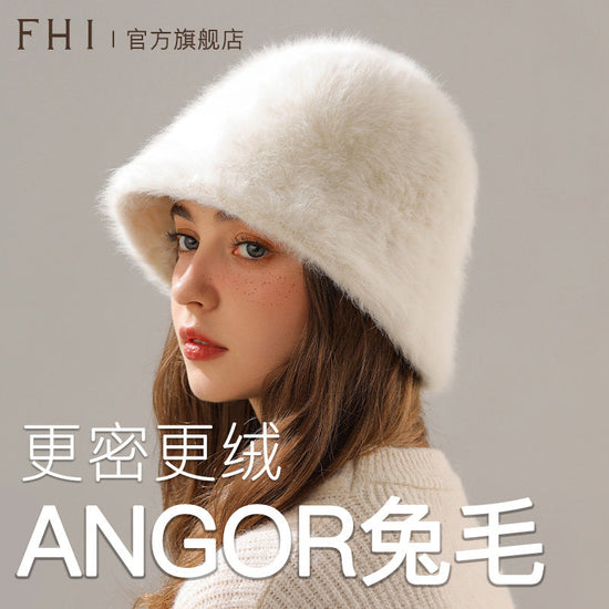 Big Head Circumference Real Rabbit Plush Hat 