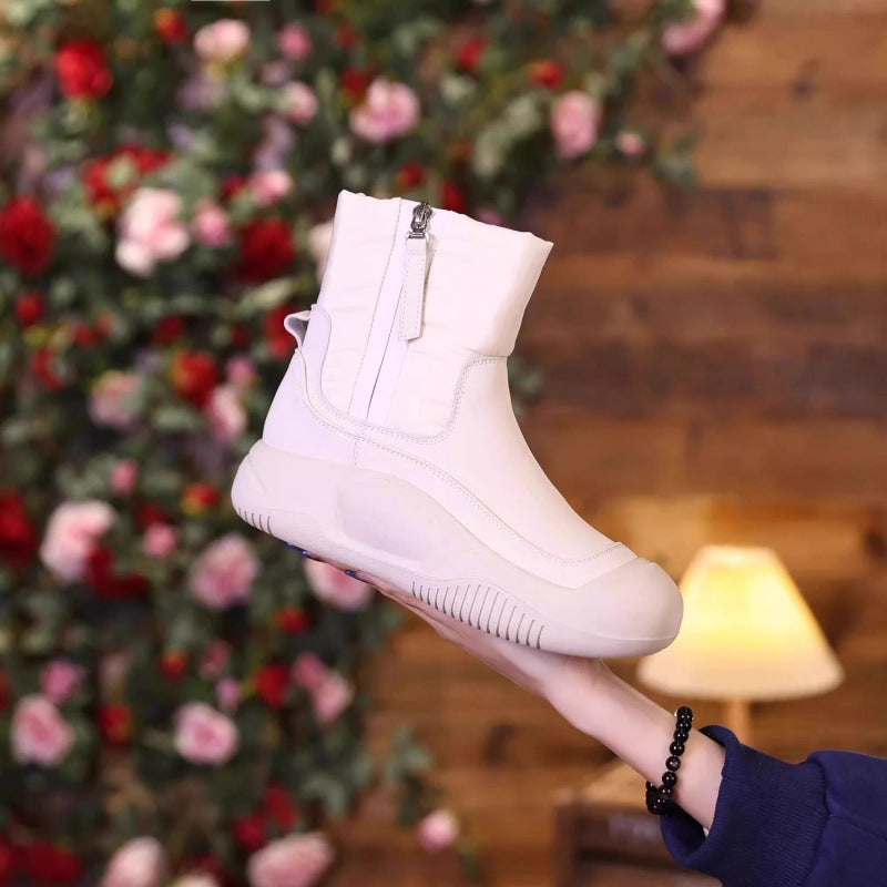 Women’s Plush Snow Boots – Waterproof Side-Zip Winter Boots 