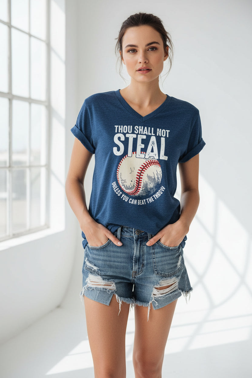 Thou Shall Not Steal Baseball Shirt for Women CJ US