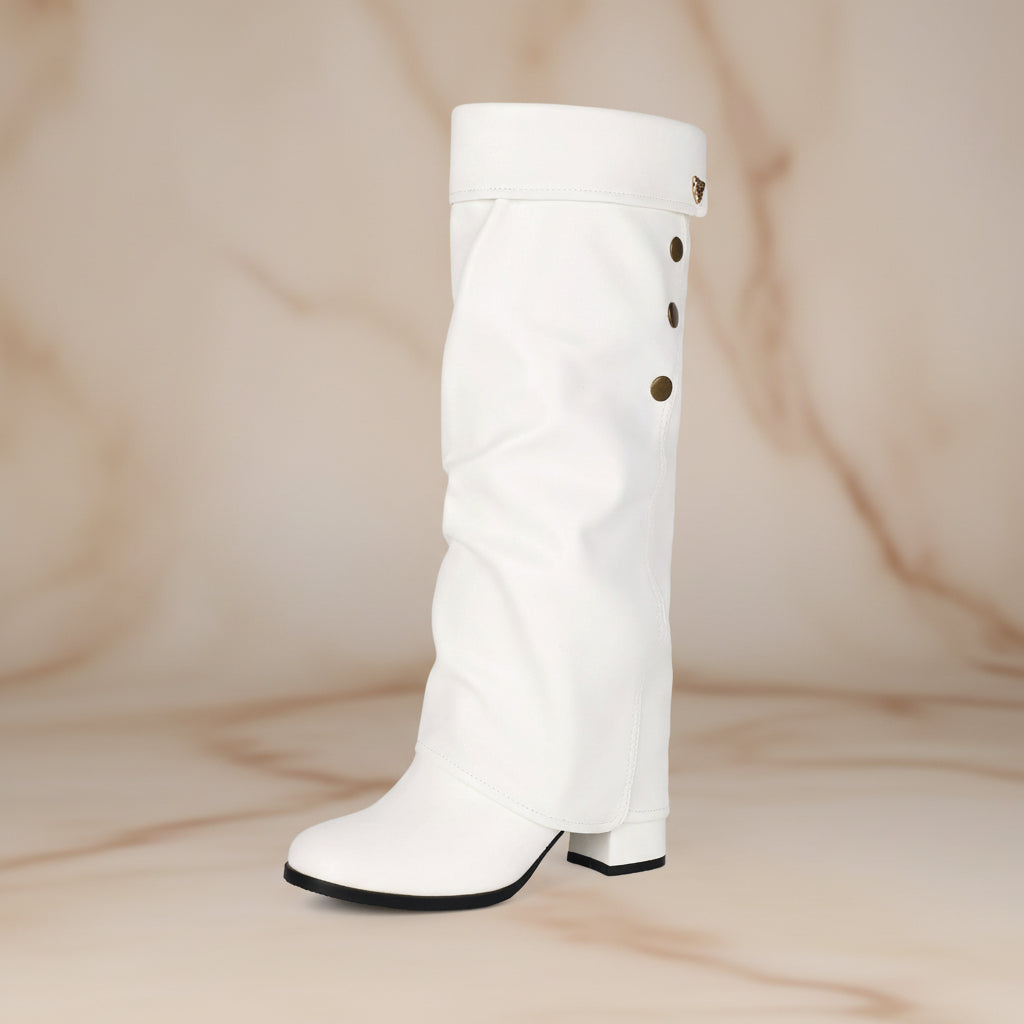 Autumn and winter high heels, thick heels, one foot stomping, warehouse tube high pass boots for women 