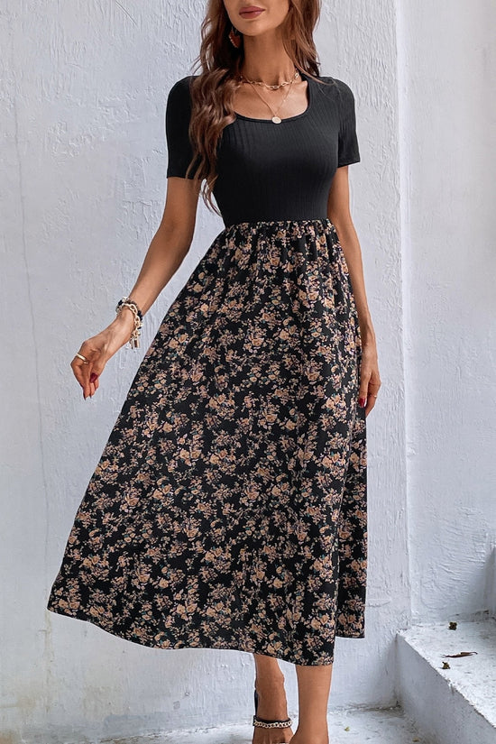 Floral Scoop-Neck Maxi Dress CJ US