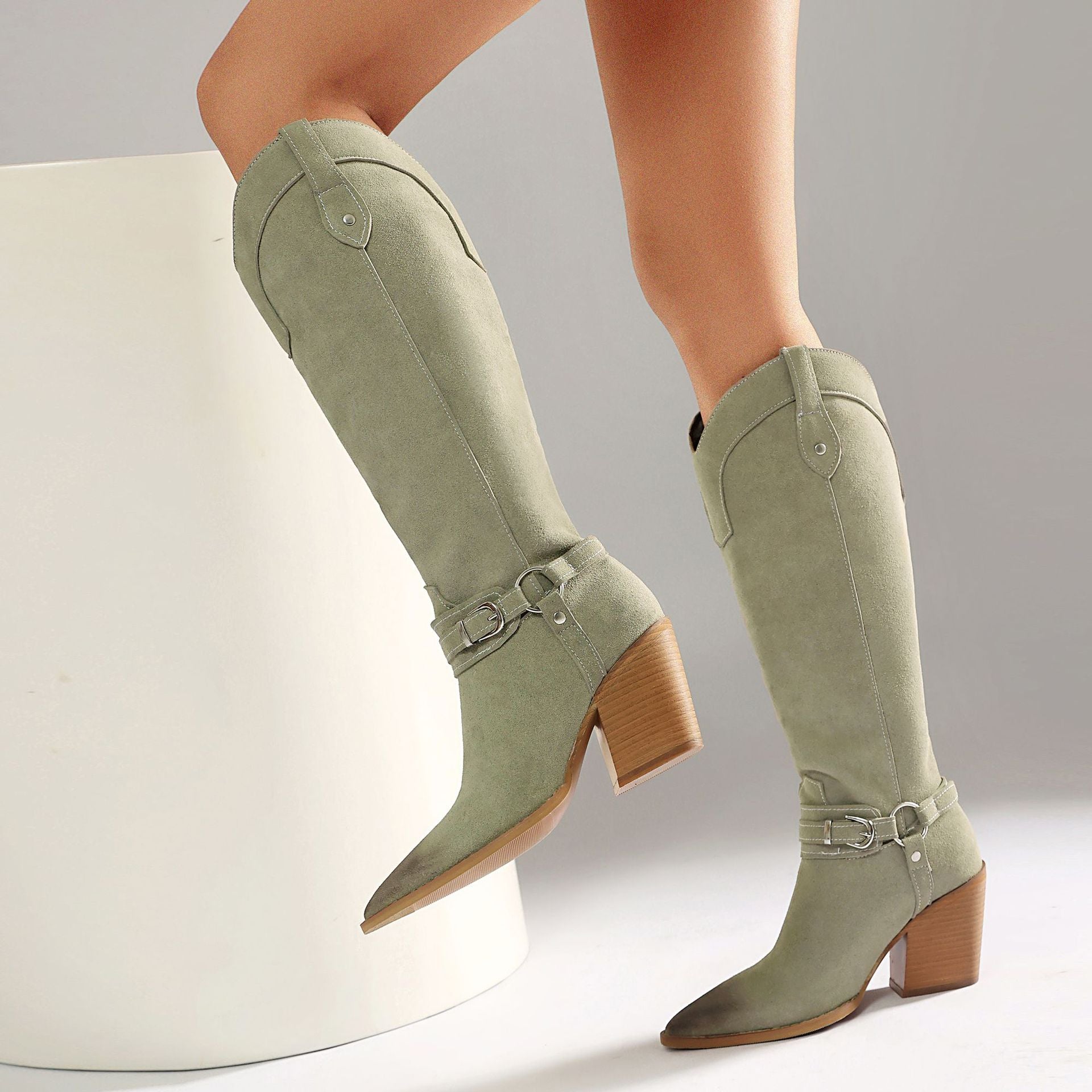 High heels, thick heels, women's boots, high boots, western boots Made to order, ships in 7 days 