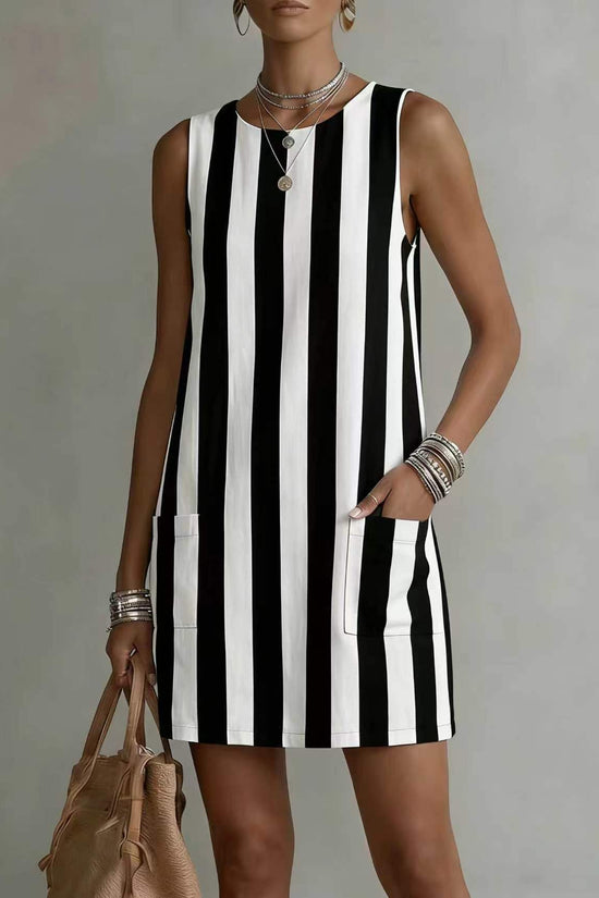 Stylish Casual Striped Slimming Womens Dress 