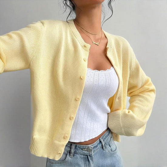 Light Ribbed Button-Up Cardigan CJ US