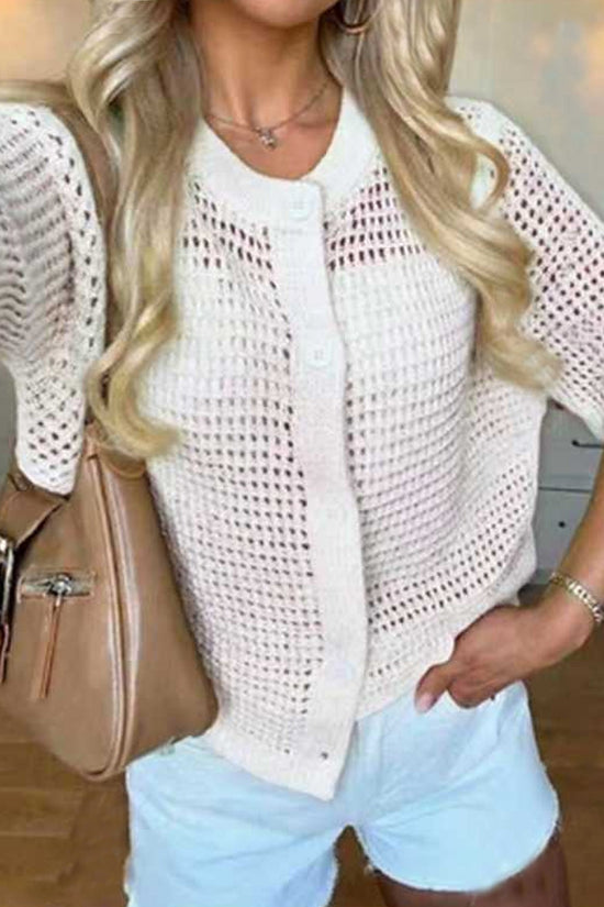 Women's Solid-color Cardigan Sweater Top 