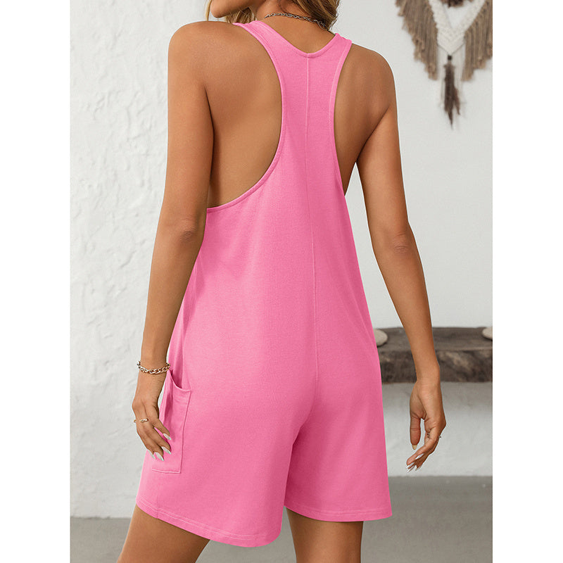 Womens Summer Casual Loose Tank Romper CJ US