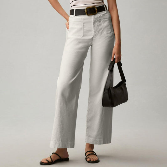 Plus-size High-waisted Slimming Solid-color Suit Pants 