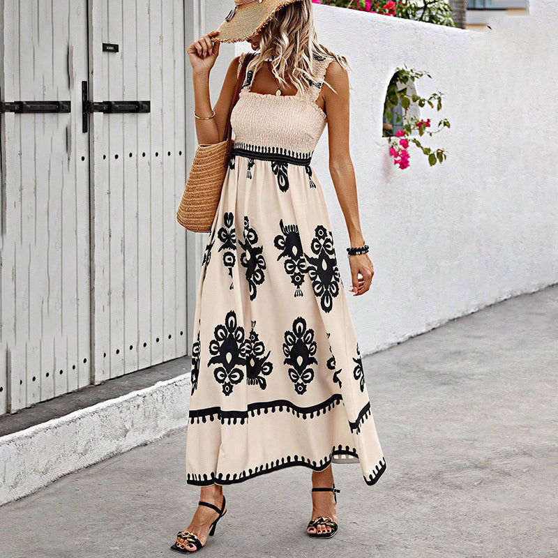 Women’s Wide-Strap Printed Maxi Dress CJ US