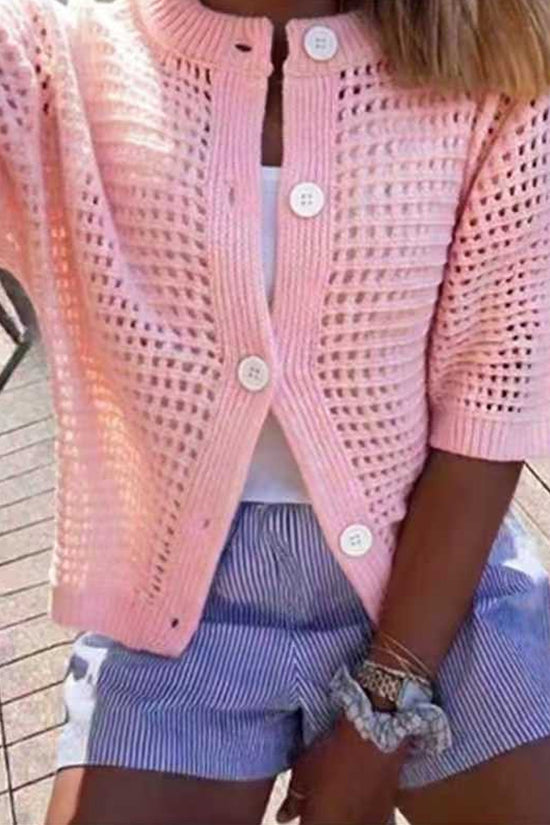 Women's Solid-color Cardigan Sweater Top 