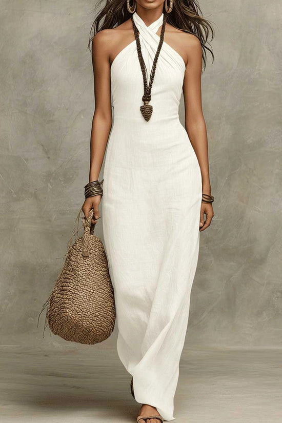 Sleeveless neck hanging dress 