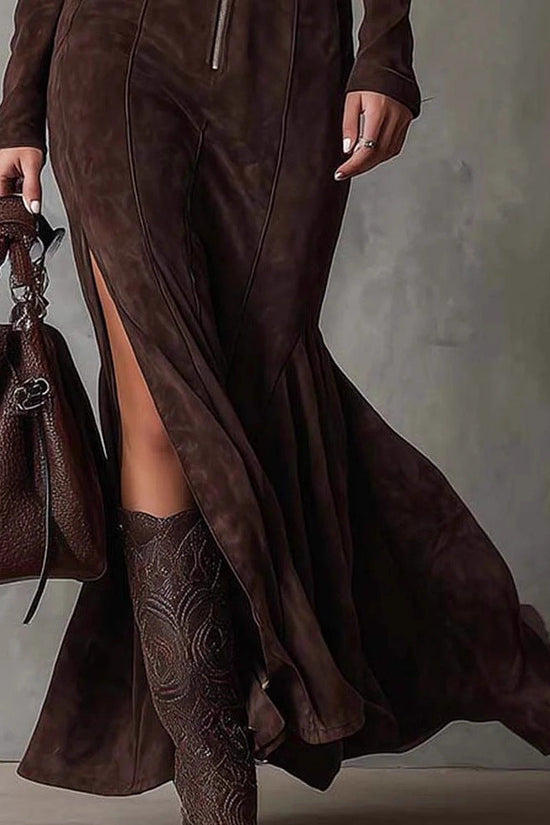 Zipper lapel jumpsuit 