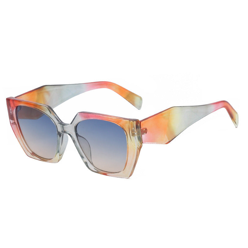 New Fashion Cat-eye Wide Temple Sunglasses for Women, High-end Ins Style, Full-frame UV Protection Sun Glasses 
