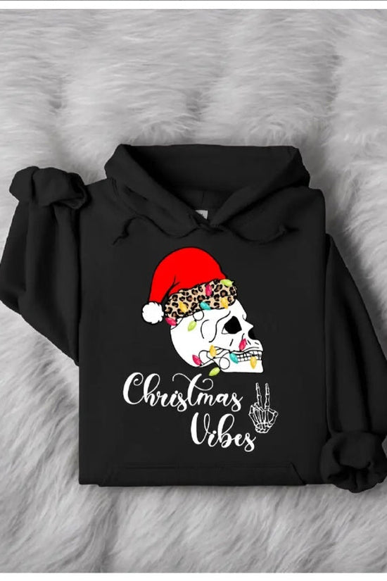 Skeleton Christmas Vibes Hoodie, Christmas Season Unisex Hoodie, Santa Claus Xmas Hoodie, Christmas Holiday Hoodie, Gift For Christmas CJ US