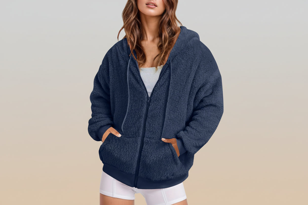 Autumn Winter Casual Long Solid Color Hoodie 
