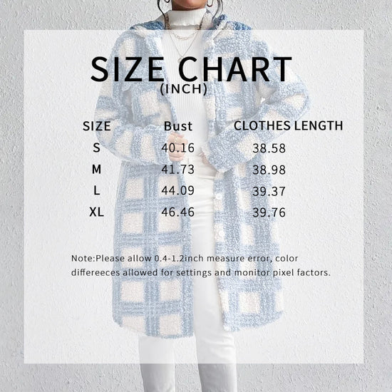 Women's Lightweight Plaid Jacket, Button Down Fleece Jacket, Long Sleeve Fall Outerwear Coat CJ US