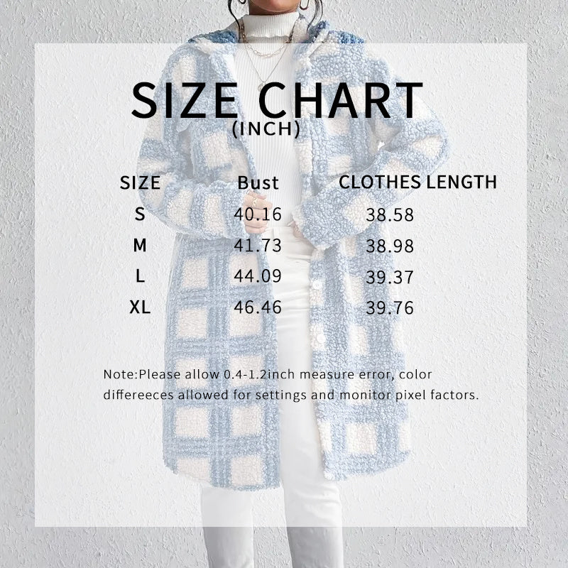Women's Lightweight Plaid Jacket, Button Down Fleece Jacket, Long Sleeve Fall Outerwear Coat CJ US