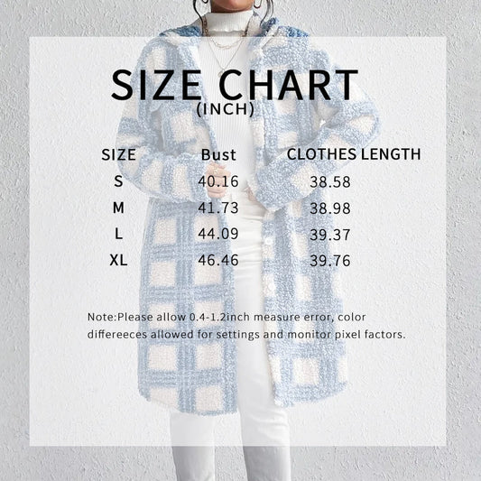 Women's Lightweight Plaid Jacket, Button Down Fleece Jacket, Long Sleeve Fall Outerwear Coat CJ US