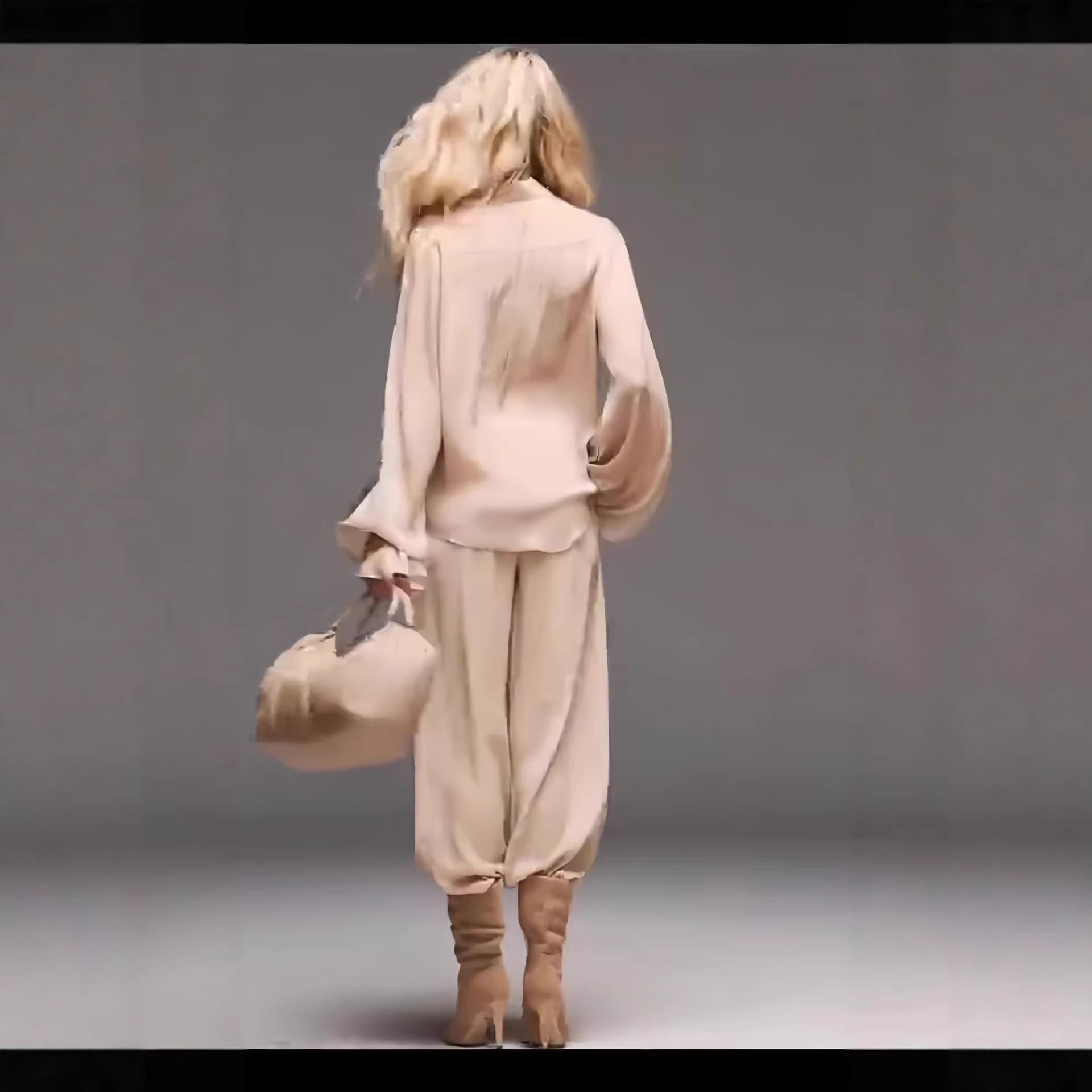 French-style Chic Yet Mature Casual Long-sleeve Top And Pants Set 