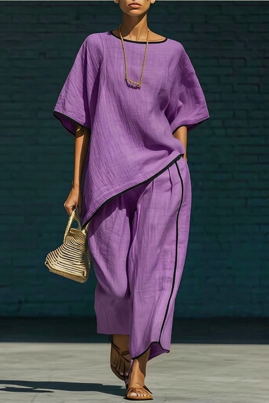 Casual Resort-Style Fashionable Loose Two-Piece Set For Women 