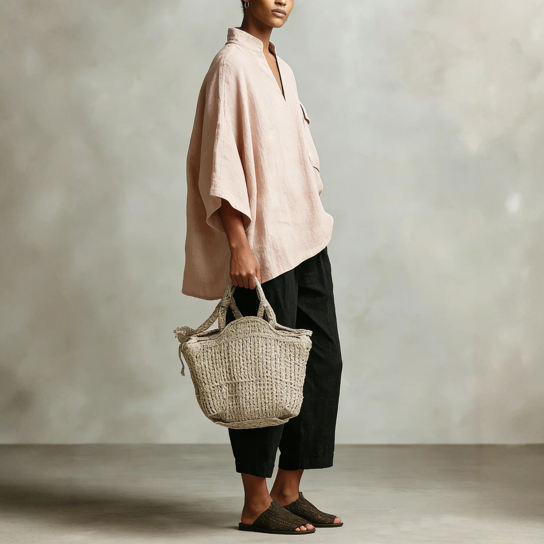 Loose-fitting Solid-color Stylish Women's Linen Shirt 