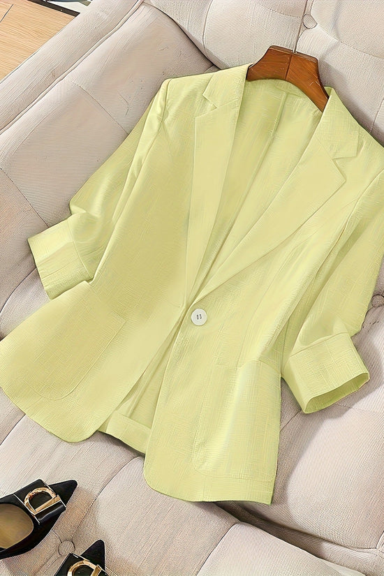 Three-quarter-sleeve Single-button Professional Casual Blazer 