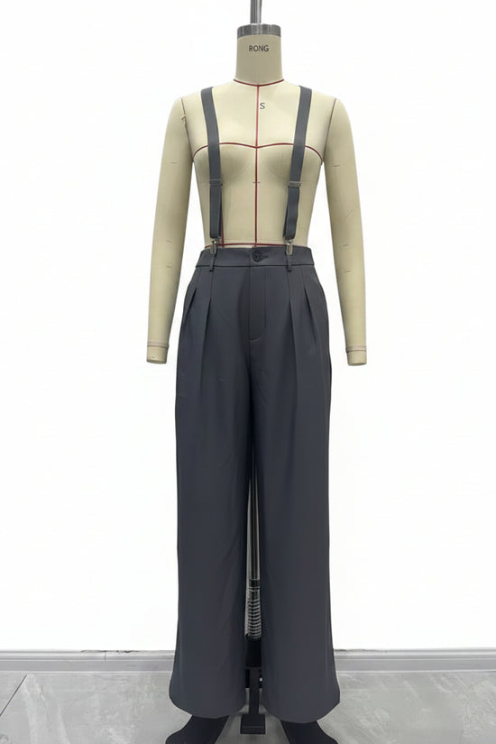 Women's adjustable detachable shoulder strap pocket pants 