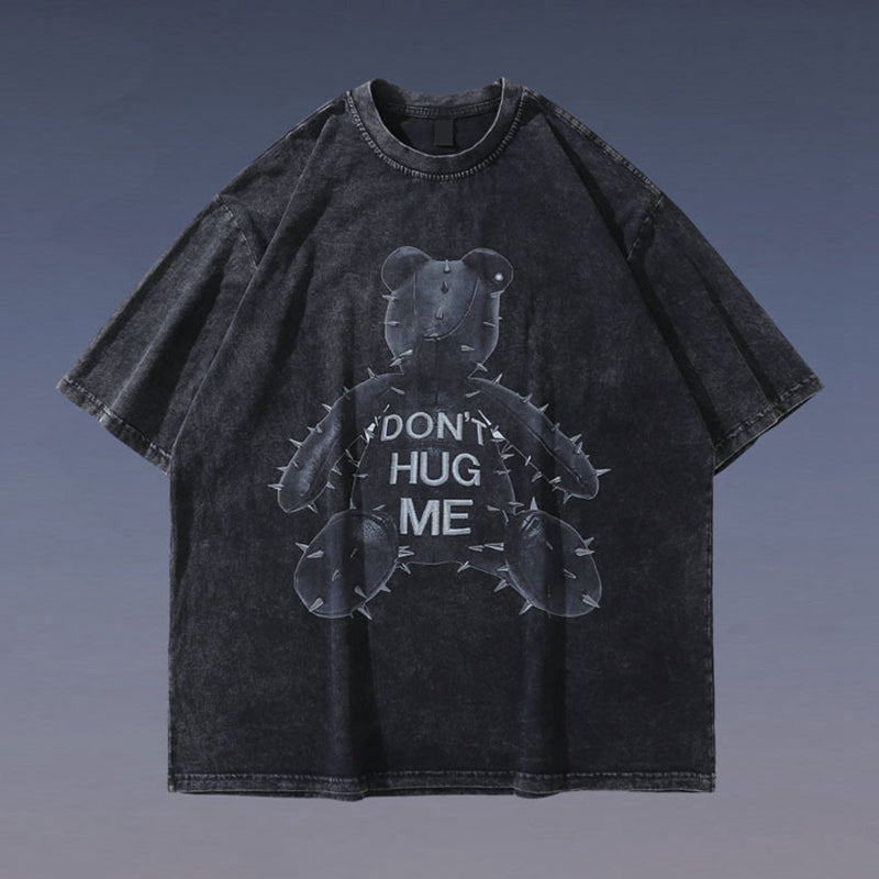 Hip Hop Oversized Tshirts Streetwear Vintage T-shirts Bear