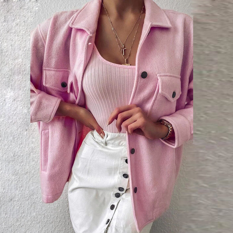 Collar Coat Streetwear Jacket For Women | long sleeve shirts | Diversi