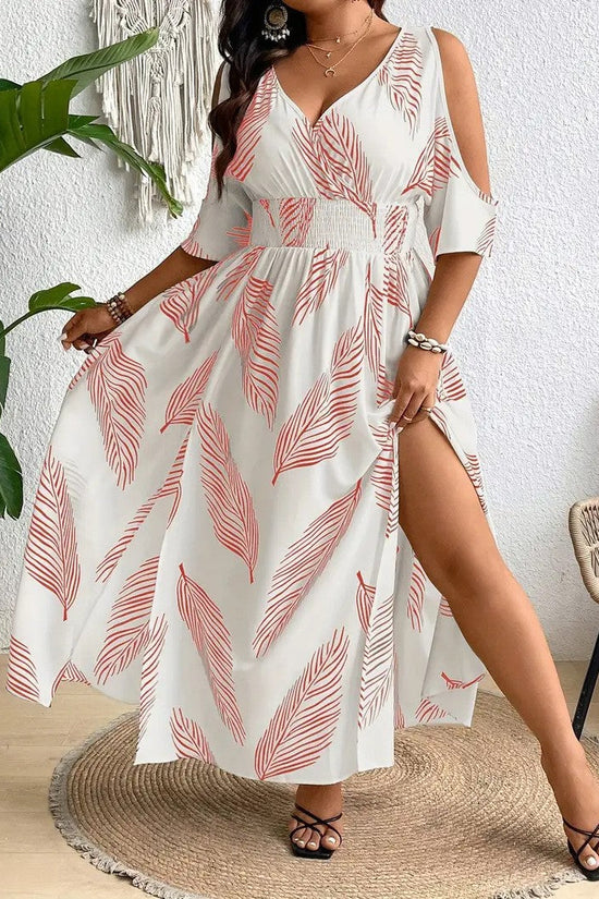 Women’s Off-Shoulder Cross V-Neck Maxi Dress 