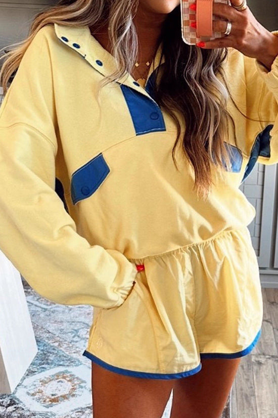 Fashionable Versatile Multi-color Womens Long-sleeve Two-piece Set 