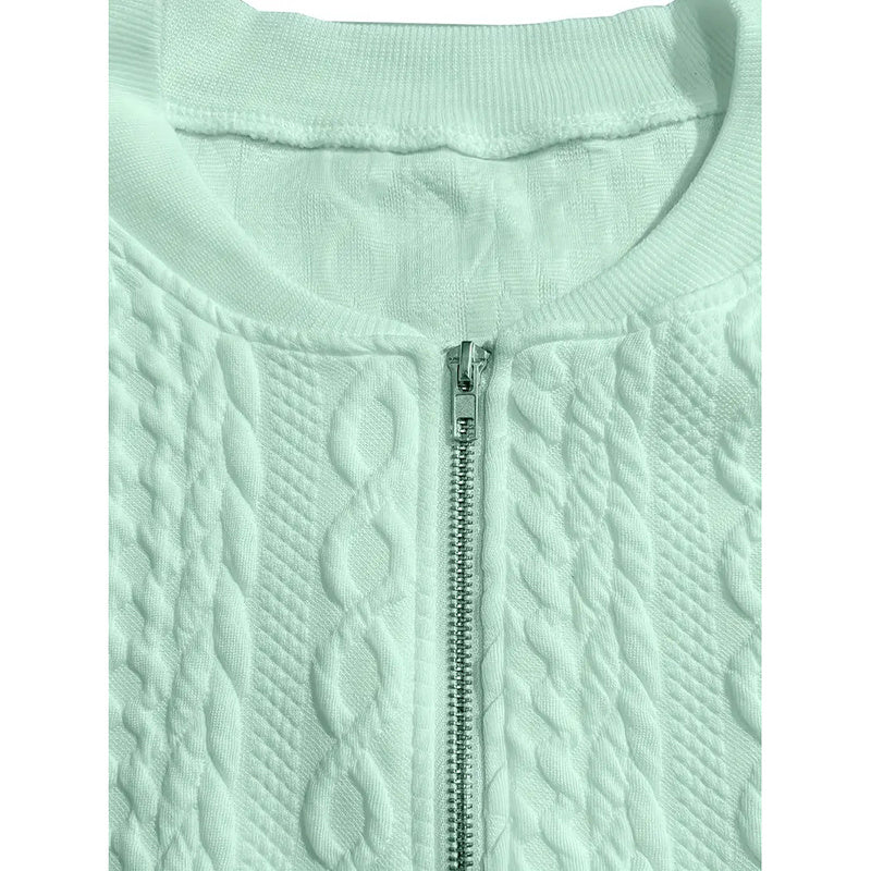Bomber Jackets For Women Cute Jacquard Coats Lightweight Zip Up Jackets CJ US
