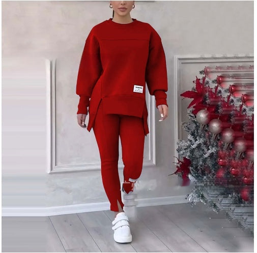 Women's Solid Color 2-Piece Set 