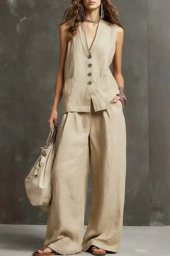 Seasonal Laid-back Linen Suit 