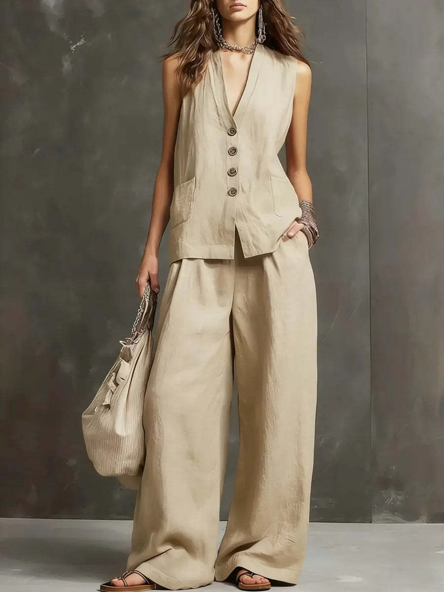 Seasonal Laid-back Linen Suit 