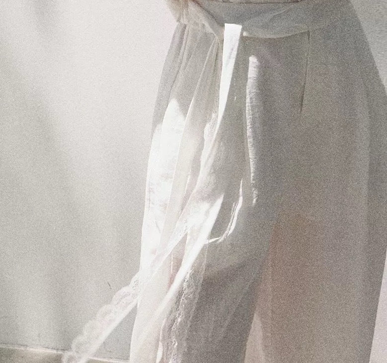 Linen Off-shoulder Short-sleeve Shirt Casual Set 