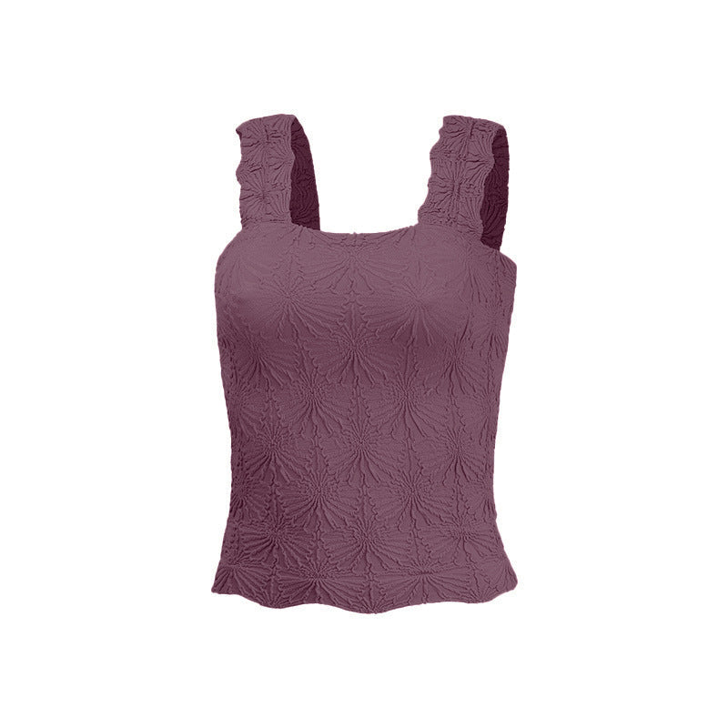 SO ME Floral Jacquard Seamless Tank Top 