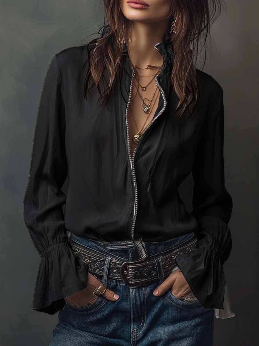 European And American Style Casual Resort Shirt For Women 